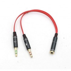 Cáp gộp audio và mic 2 vào 1 ra 3.5mm