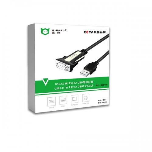 Cáp USB to Com 9 RS 232 M-Pard MD085 dài 1.8m (Đầu cái)