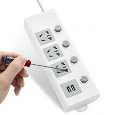 Ổ điện 2 lổ 2 usb 3 công tắc dây dài 1,8m