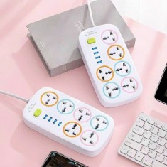 Ổ điện 6 ổ cắm 4 cổng usb dây dài 2,5m