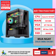 PC Gaming HNAM Case Bể cá Core i3 10105F | H510 | VGA 730 | RAM 8G | SSD 256G